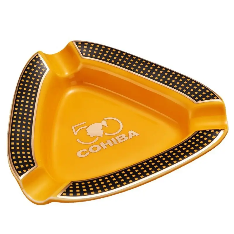 Cigar Ashtray, Ceramic, Large Diameter, 3-Slot, European-Style Living Room Decoration, Gift Box, Cuban Ashtray - Image 19