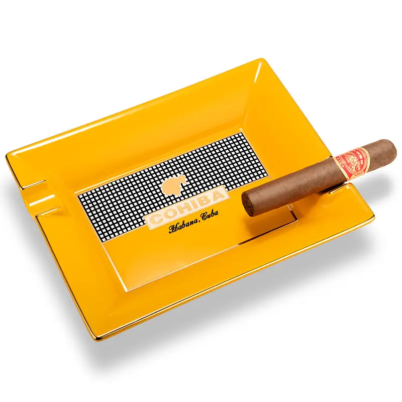 Cigar Ashtray, Ceramic, Large Diameter, 3-Slot, European-Style Living Room Decoration, Gift Box, Cuban Ashtray - Image 9