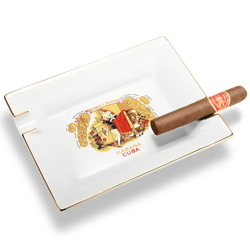 Cigar Ashtray, Ceramic, Large Diameter, 3-Slot, European-Style Living Room Decoration, Gift Box, Cuban Ashtray - Image 13