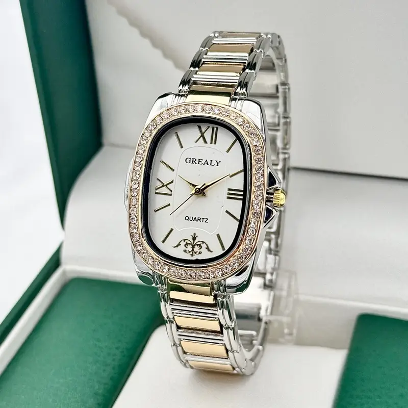 Elegant Gold Diamond Encrusted Women's Quartz Watch - Image 10