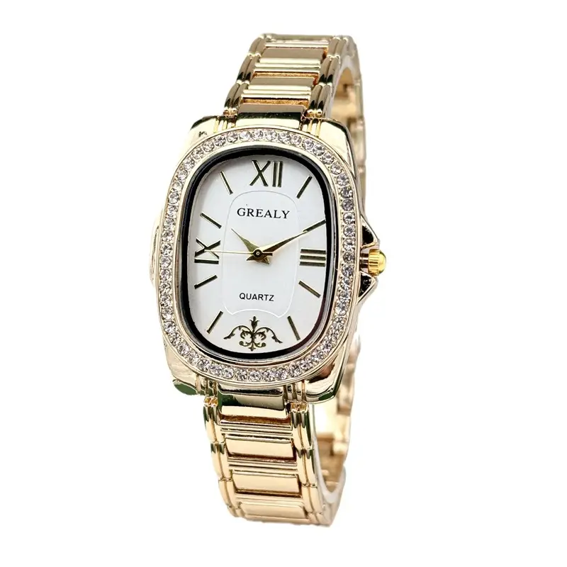 Elegant Gold Diamond Encrusted Women's Quartz Watch - Image 13