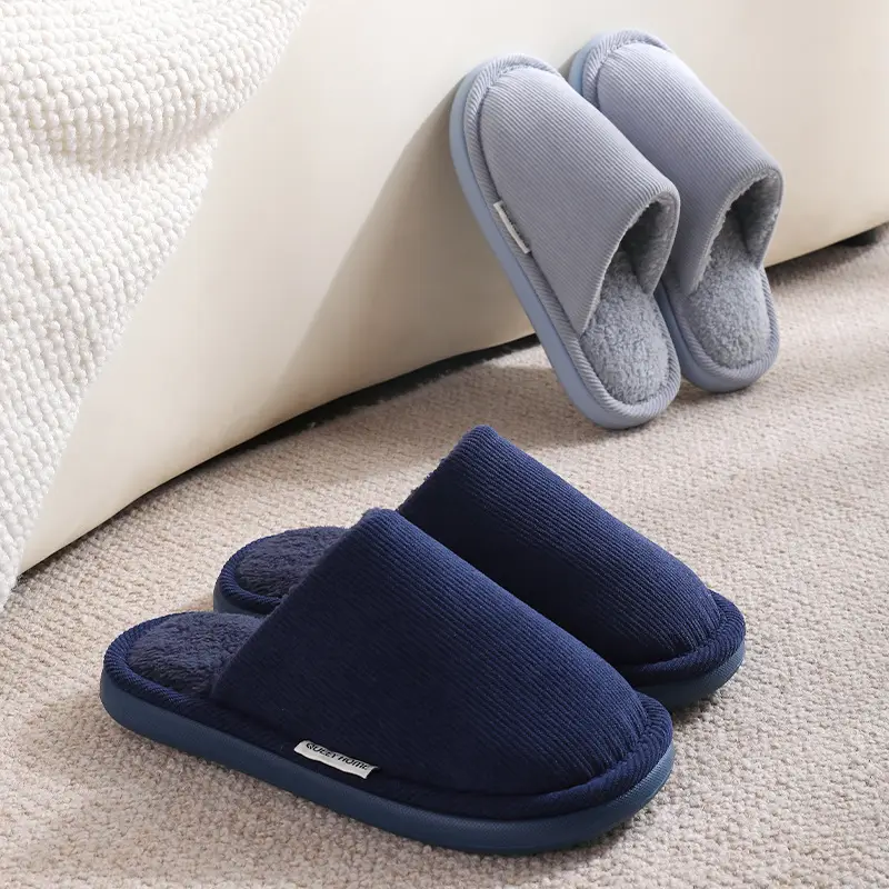 Thick-Soled Cotton Slippers for Men, Autumn and Winter 2026 New Style, Non-Slip, Warm, Fleece-Lined, Latex Indoor Home Cotton Slippers for Women - Image 10