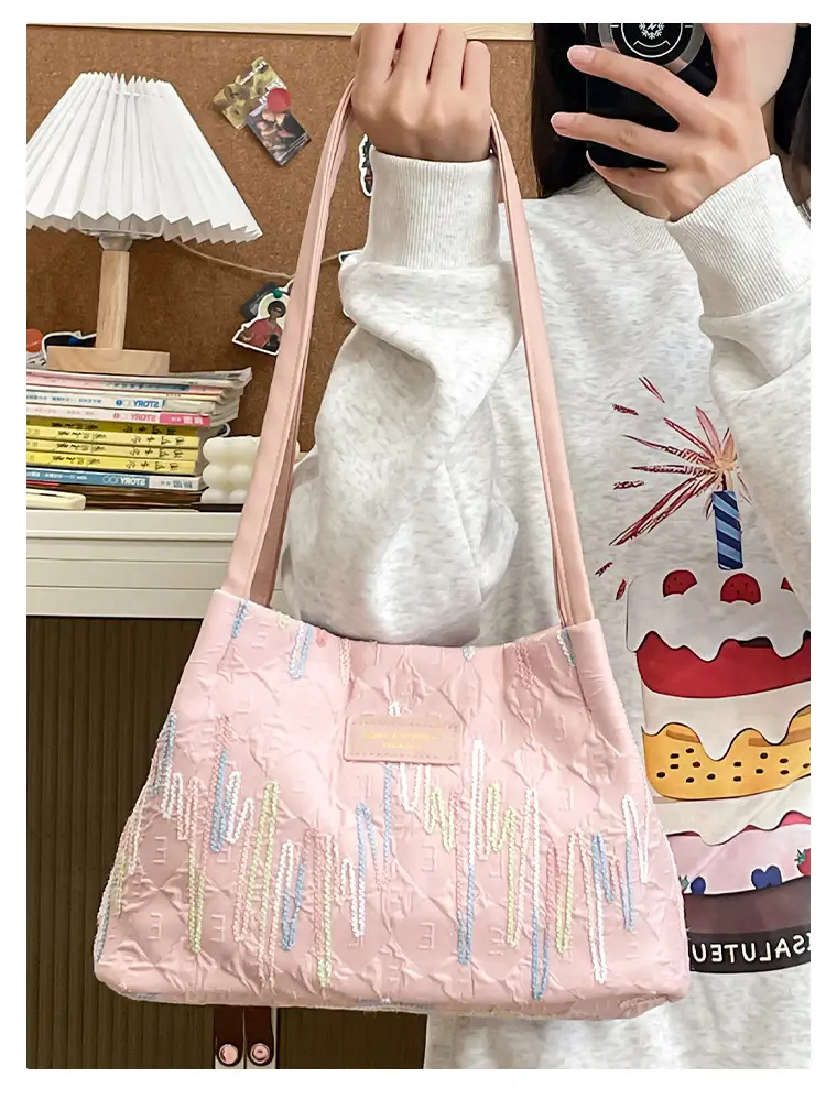 Women's Large Capacity Embroidered Shoulder Bag — feature 12