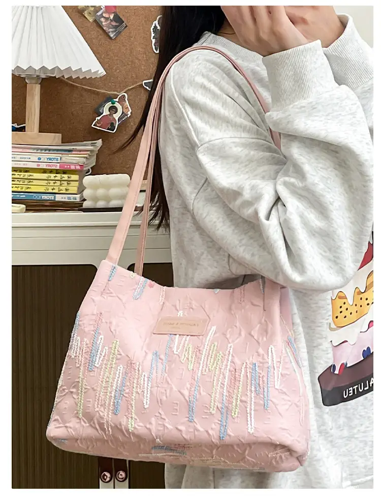 Women's Large Capacity Embroidered Shoulder Bag — feature 13