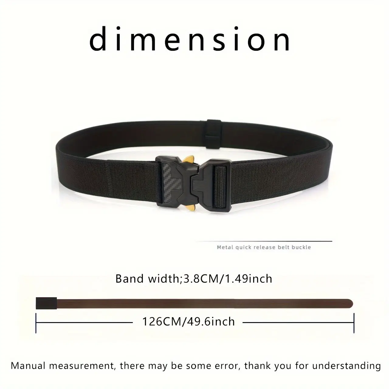 Men's Green Tactical Belt with Gold Buckle — feature 10