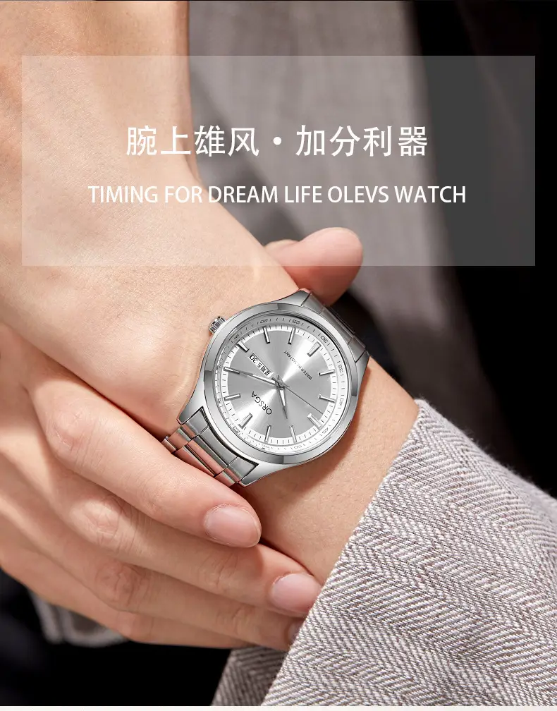 ORSGA Men's Silver Luminous Calendar Watch — feature 4