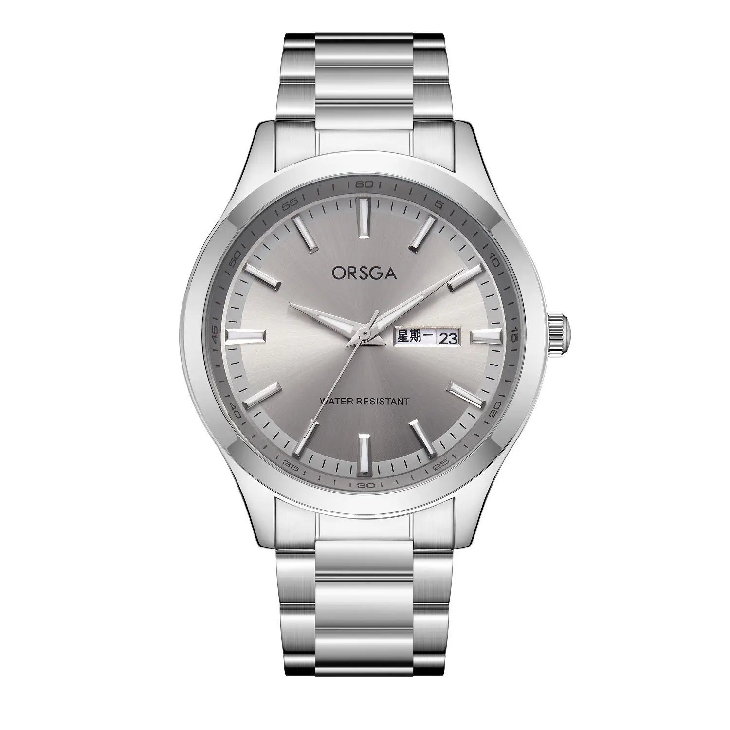 ORSGA Men's Silver Luminous Calendar Watch - Image 3
