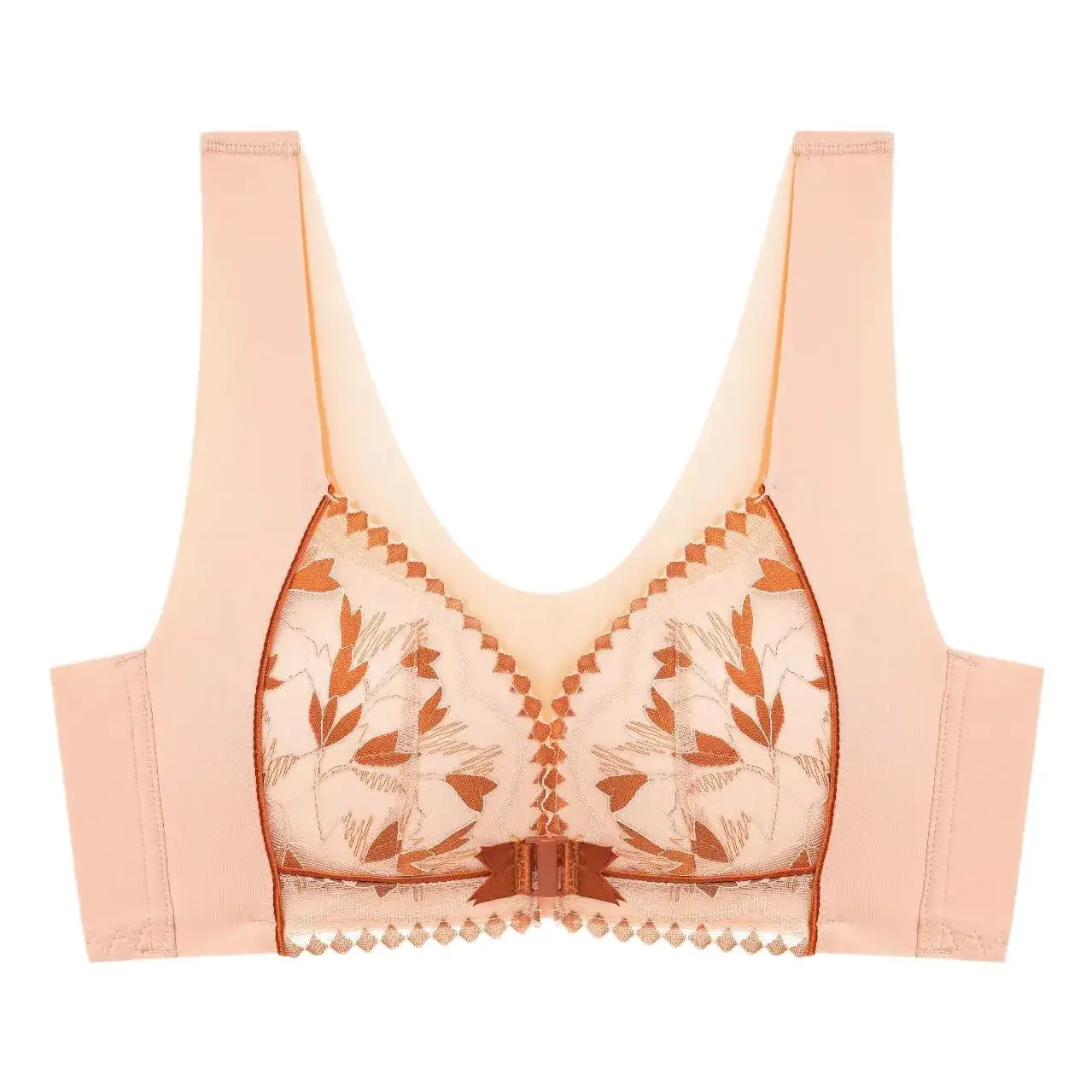Traceless Lace Front Buckle Vest Underwear Women Small Chest Push Up - Image 13