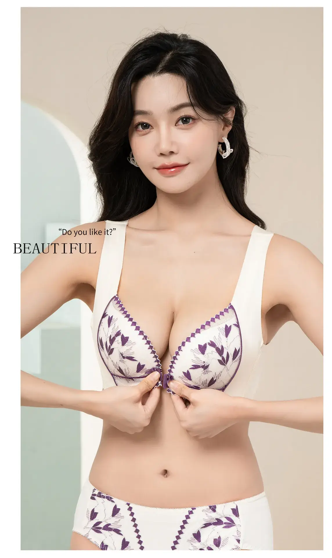 Traceless Lace Front Buckle Vest Underwear Women Small Chest Push Up — feature 18