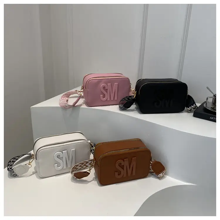 Women Letter Print Shoulder Bag with Zigzag Strap — feature 21
