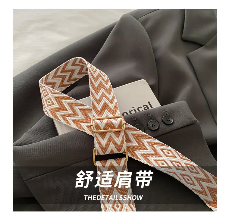 Women Letter Print Shoulder Bag with Zigzag Strap — feature 6