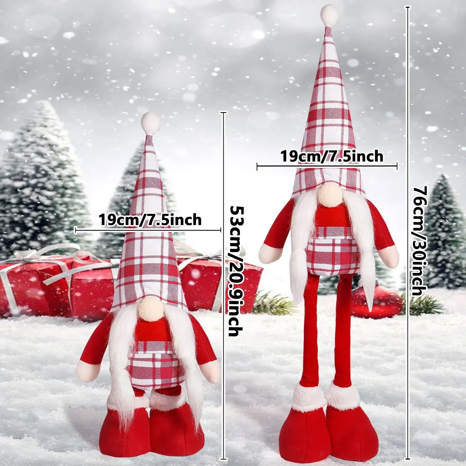 Cross Border Christmas Doll Red White Standing Dwarf Telescopic - Image 6