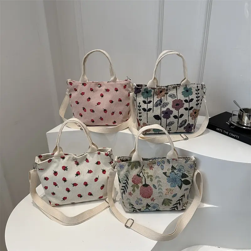 Women's Printed Canvas Shoulder Bag Large Capacity Artistic Design - Image 5