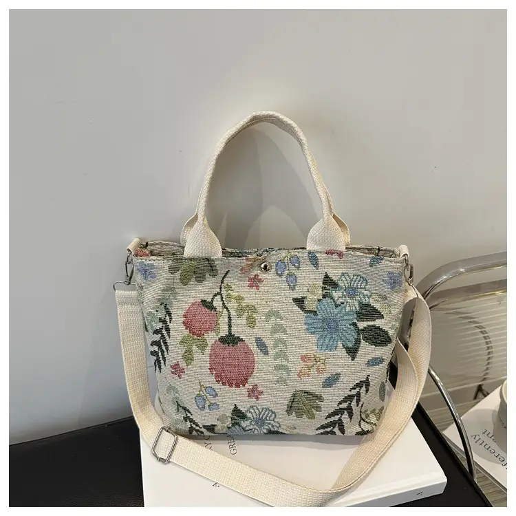 Women's Printed Canvas Shoulder Bag Large Capacity Artistic Design — feature 18