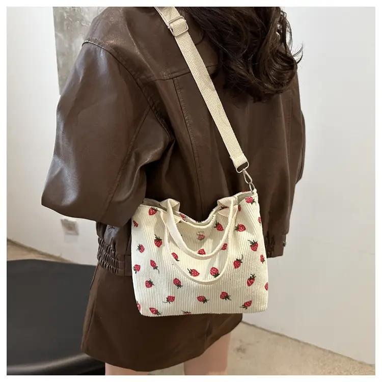 Women's Printed Canvas Shoulder Bag Large Capacity Artistic Design — feature 8
