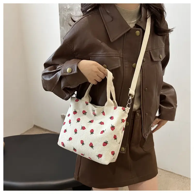Women's Printed Canvas Shoulder Bag Large Capacity Artistic Design — feature 9