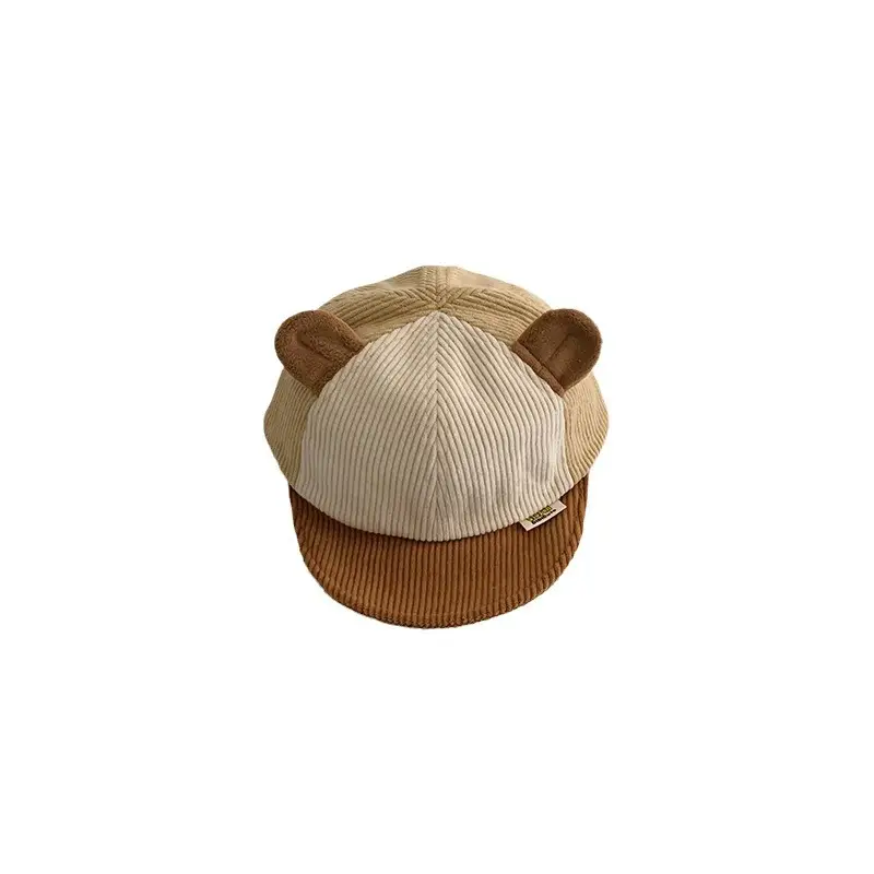 Baby Corduroy Cap Brown Winter Warm Baseball Cap - Image 10