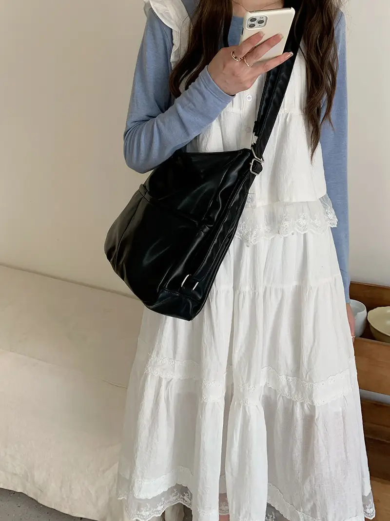 2024 Women's Black PU Leather Tote Bag Large Capacity — feature 10