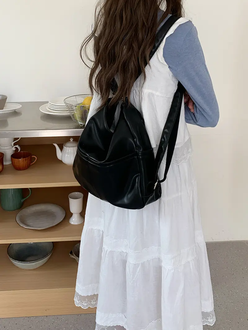 2024 Women's Black PU Leather Tote Bag Large Capacity — feature 15
