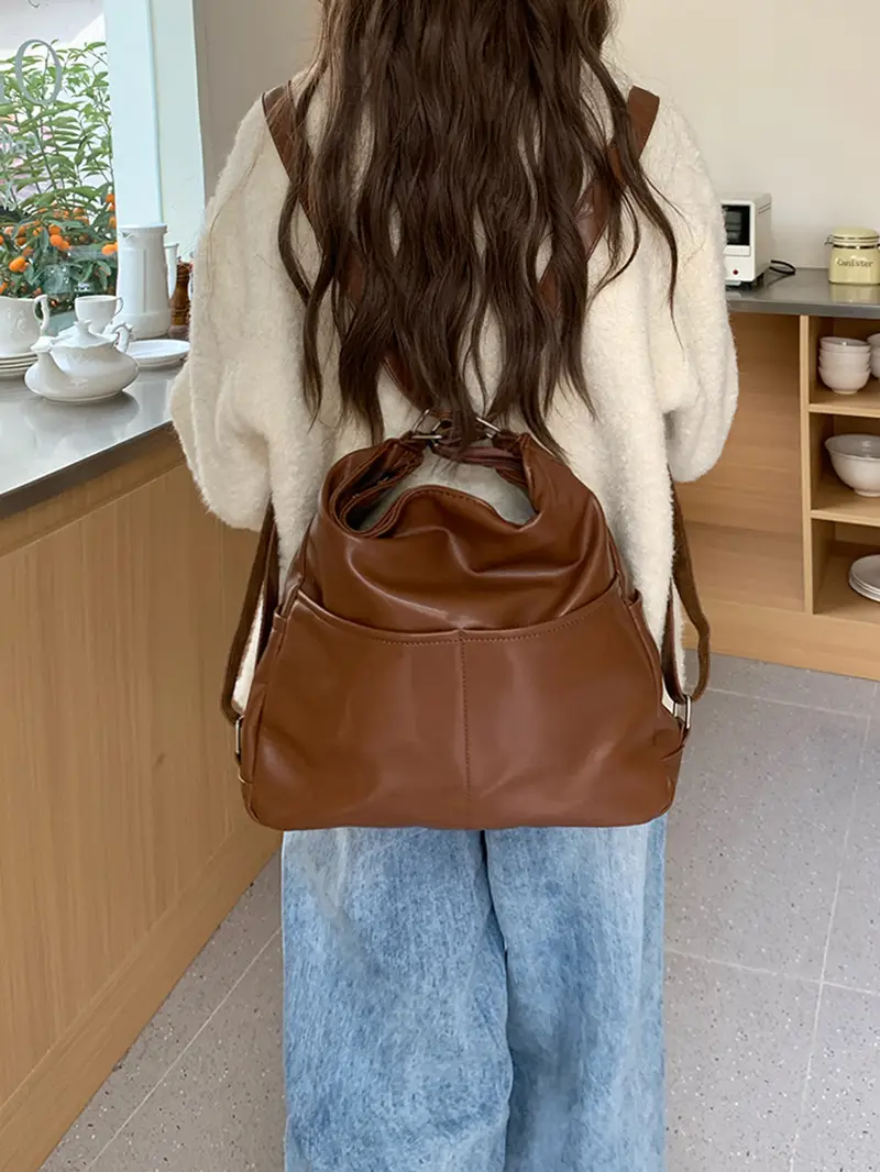2024 Women's Black PU Leather Tote Bag Large Capacity — feature 2
