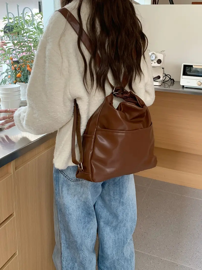 2024 Women's Black PU Leather Tote Bag Large Capacity — feature 4