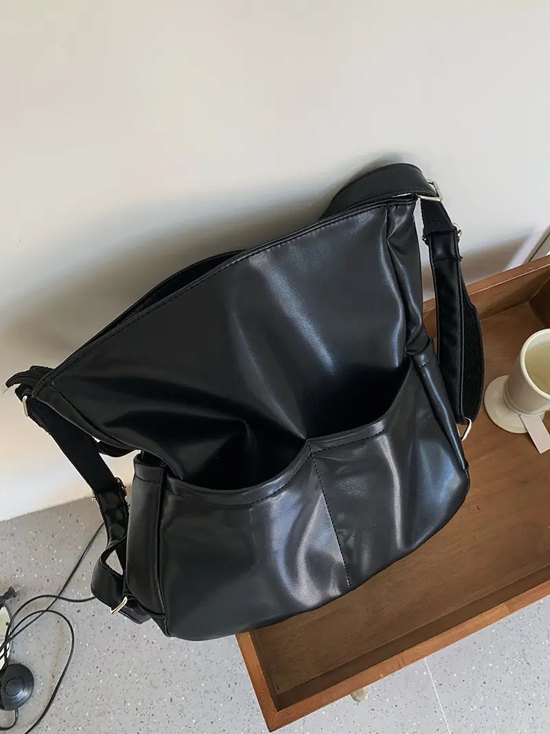 2024 Women's Black PU Leather Tote Bag Large Capacity — feature 9