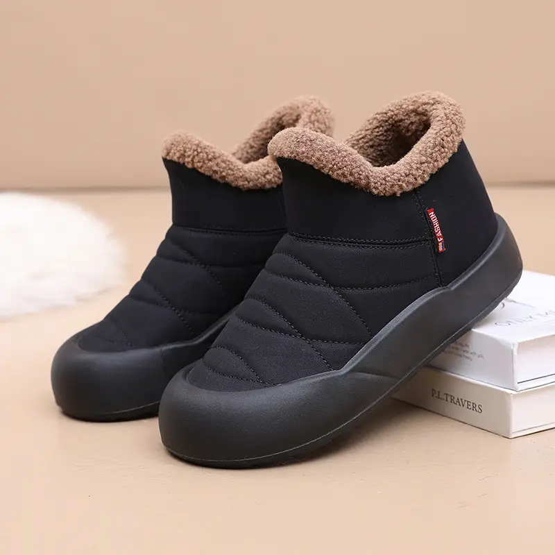 2024 winter new snow boots fleece-lined thick deep tube warm mother shoes light non-slip comfortable women's cotton shoes - Image 2