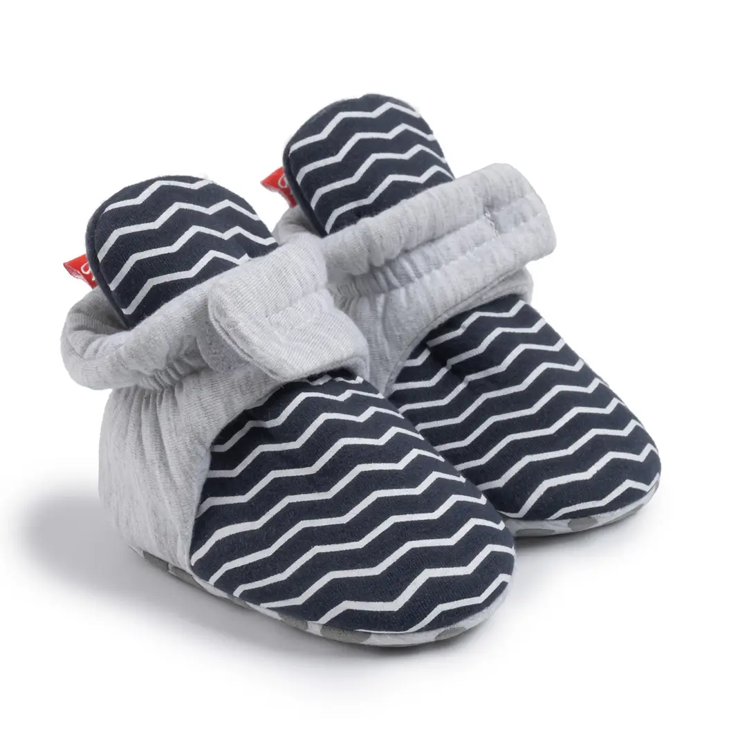 2024 cross-border spring and autumn new baby socks shoes striped non-slip soft bottom baby toddler shoes warm shoes do not drop