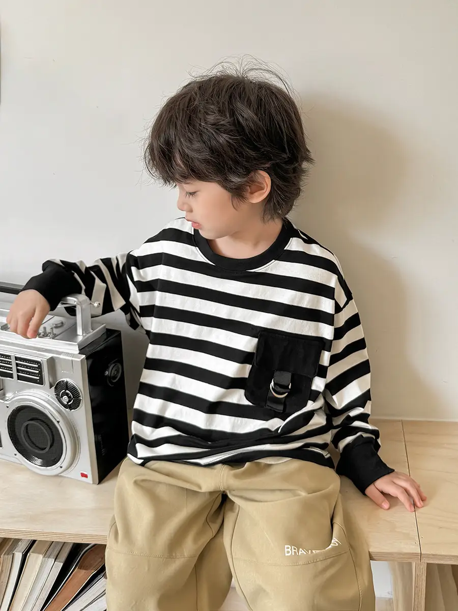 Boys Striped Long Sleeve T-Shirt 2026 Spring Collection - Image 3