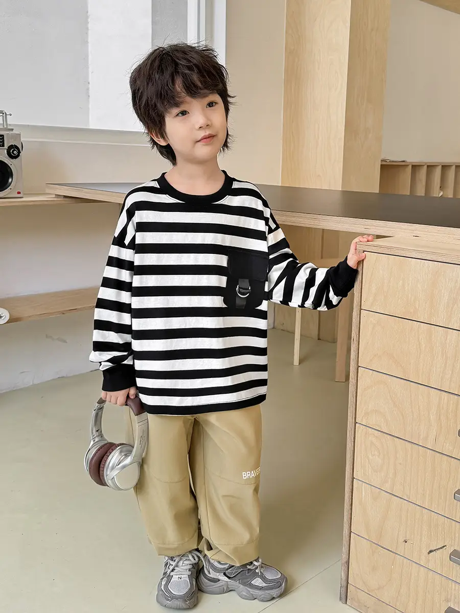 Boys Striped Long Sleeve T-Shirt 2026 Spring Collection - Image 4