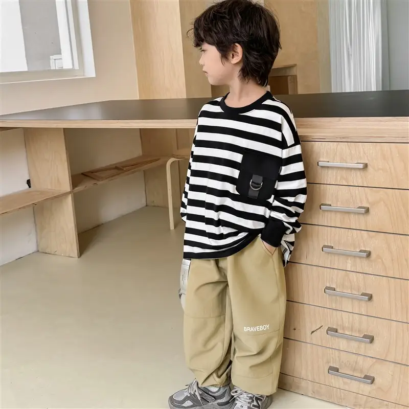 Boys Striped Long Sleeve T-Shirt 2026 Spring Collection — feature 11