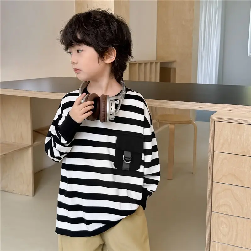 Boys Striped Long Sleeve T-Shirt 2026 Spring Collection — feature 12