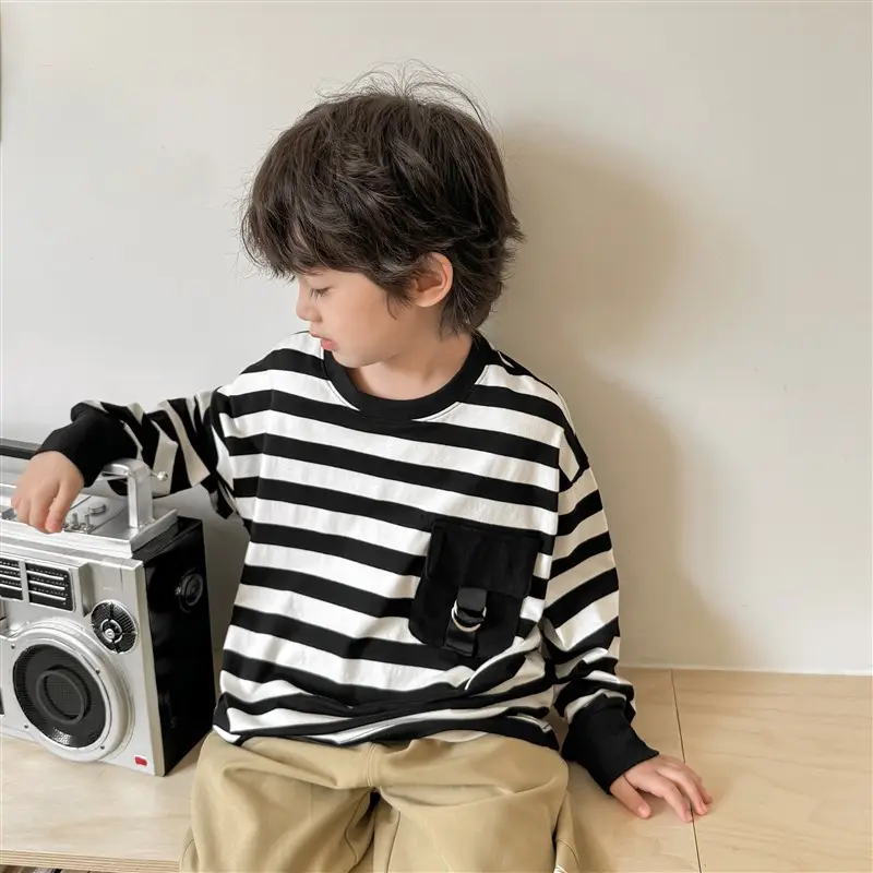 Boys Striped Long Sleeve T-Shirt 2026 Spring Collection — feature 13