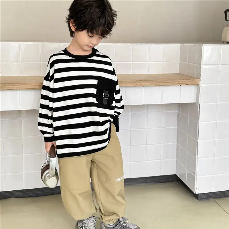 Boys Striped Long Sleeve T-Shirt 2026 Spring Collection — feature 2