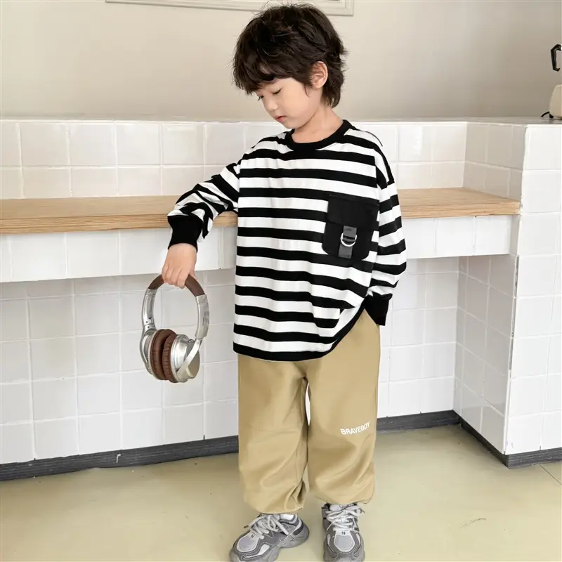 Boys Striped Long Sleeve T-Shirt 2026 Spring Collection — feature 3