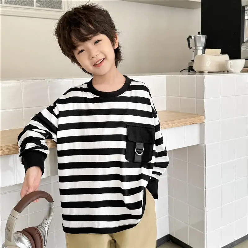 Boys Striped Long Sleeve T-Shirt 2026 Spring Collection — feature 4