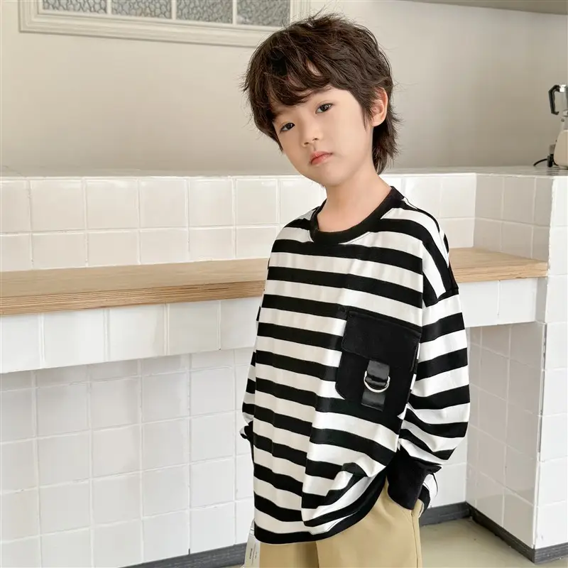 Boys Striped Long Sleeve T-Shirt 2026 Spring Collection — feature 5