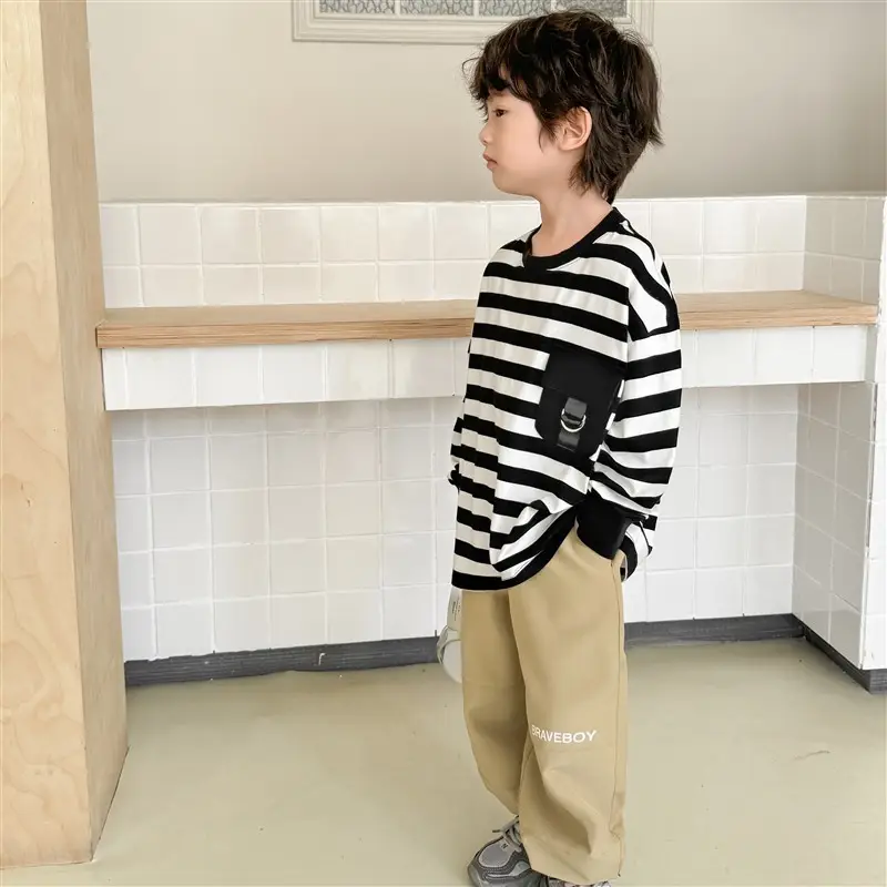 Boys Striped Long Sleeve T-Shirt 2026 Spring Collection — feature 6