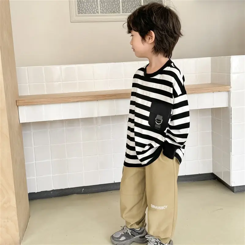 Boys Striped Long Sleeve T-Shirt 2026 Spring Collection — feature 7