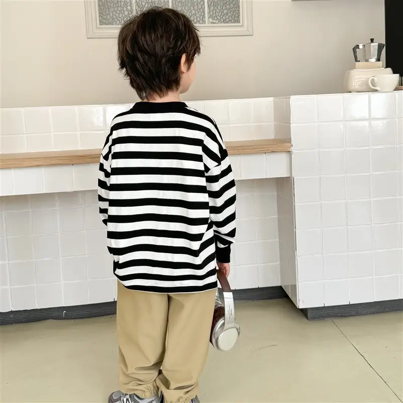 Boys Striped Long Sleeve T-Shirt 2026 Spring Collection — feature 8