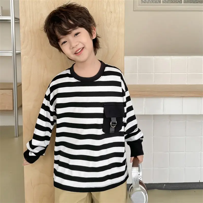Boys Striped Long Sleeve T-Shirt 2026 Spring Collection — feature 9