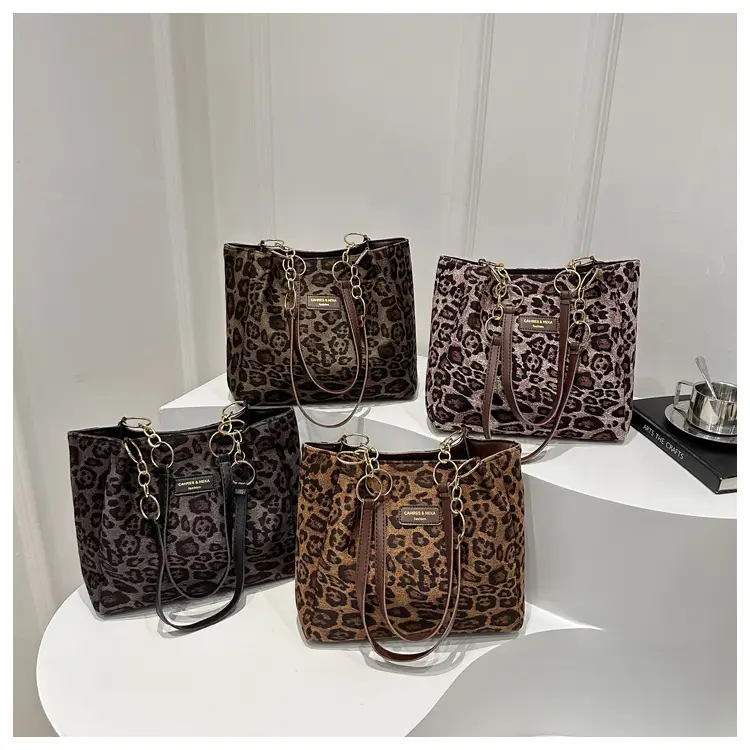 Leopard Print Women's Large Shoulder Bag 2024
