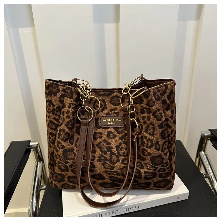Leopard Print Women's Large Shoulder Bag 2024