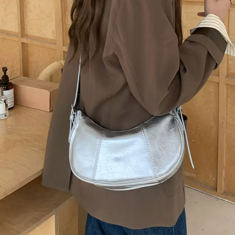 Silver High-End Shoulder Crossbody Bag for Women - Image 5