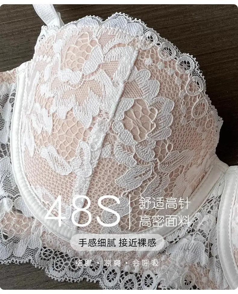 Underwear for Women with Small Breasts, Push-Up and Enlargement, Thickeneded French Bra, Breast-Retracting Lace, Sexy Pure Desire Bra Set, Beautiful Style — feature 3