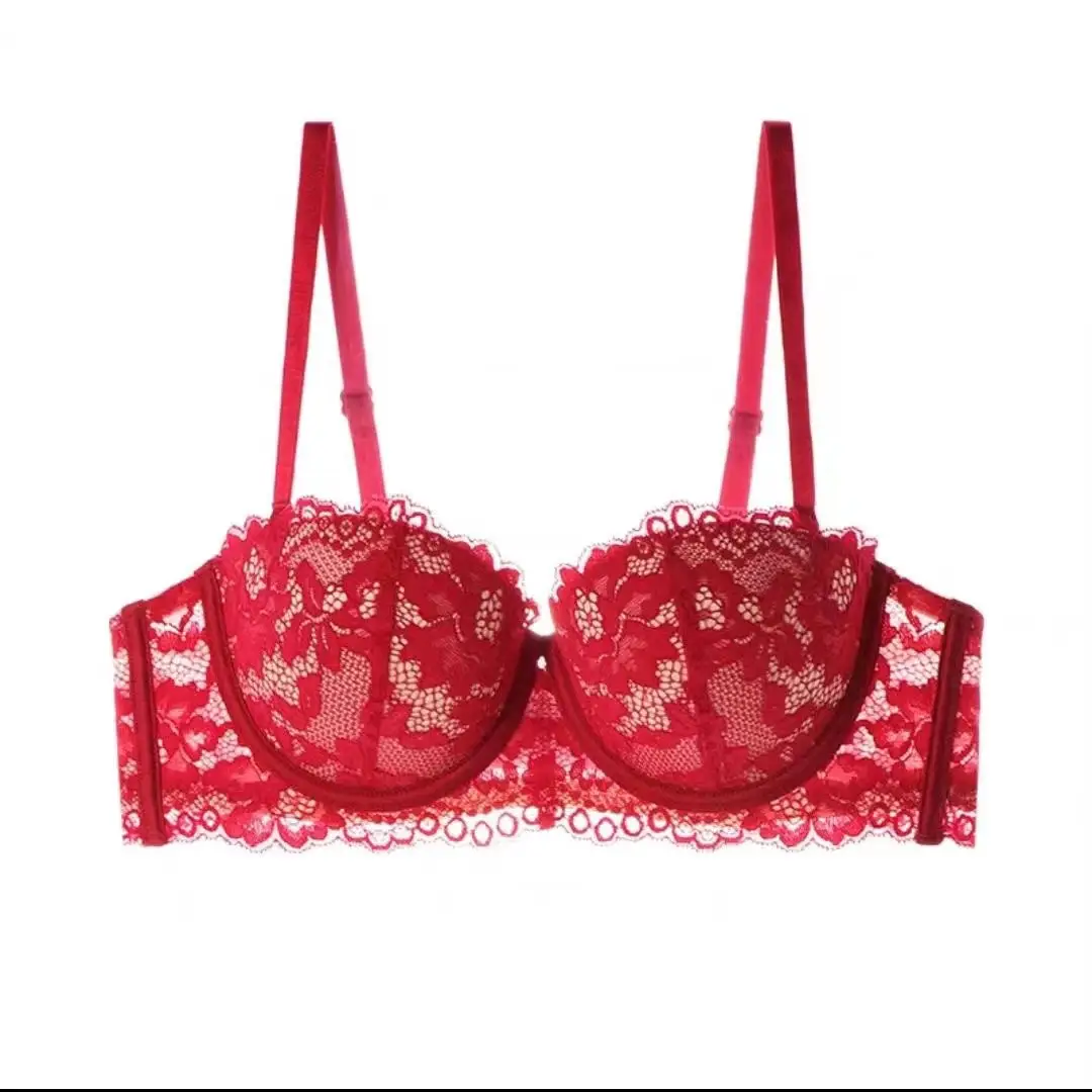 Underwear for Women with Small Breasts, Push-Up and Enlargement, Thickeneded French Bra, Breast-Retracting Lace, Sexy Pure Desire Bra Set, Beautiful Style