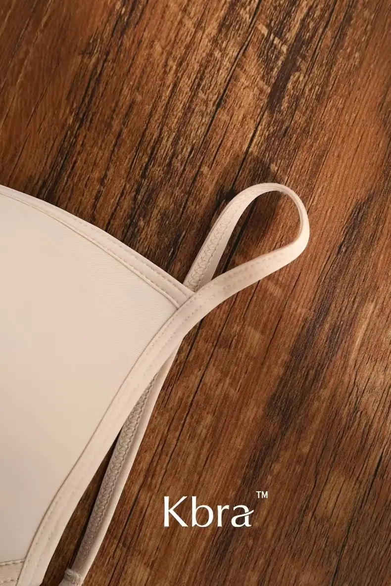 KEAZ French Triangle Cup Underwear Women's Thin Shoulder Strap Beautiful Back Hanging Neck Invisible Front Buckle Bra Thin Non-marking Bra — feature 12