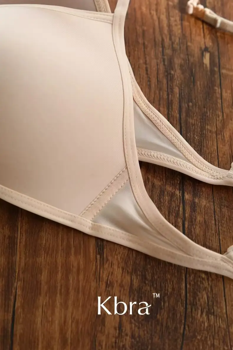 KEAZ French Triangle Cup Underwear Women's Thin Shoulder Strap Beautiful Back Hanging Neck Invisible Front Buckle Bra Thin Non-marking Bra — feature 13