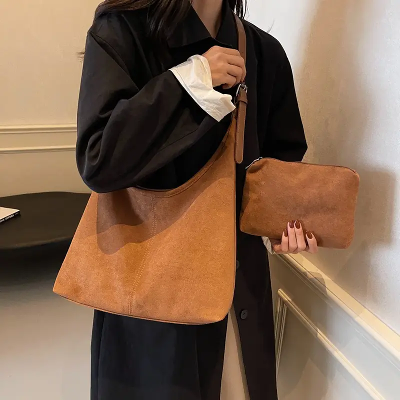 Vintage Suede Commuter Tote Bag for Women 2026 - Image 3