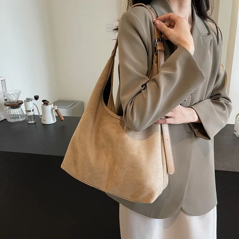 Vintage Suede Commuter Tote Bag for Women 2026 - Image 4